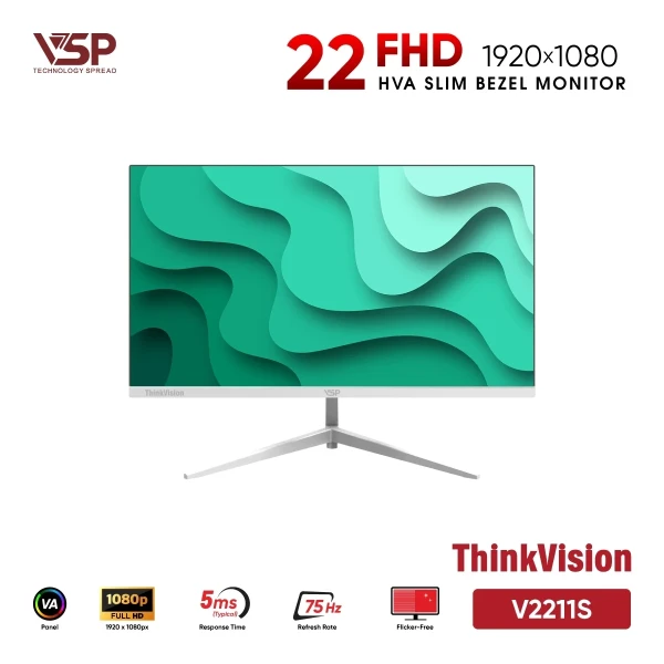 Màn Hình VSP V2211S White (22 inch / TFT-HVA / FHD / 75Hz / 5ms)
