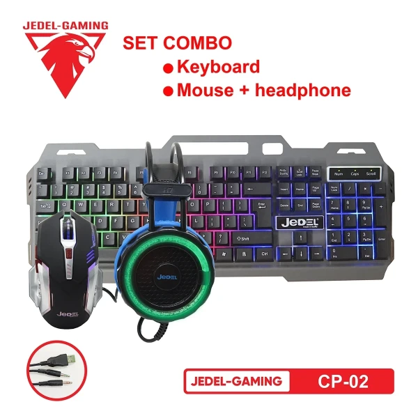 Bộ Combo Gaming 3-in-1 JEDEL CP-02 (Bàn Phím LED / Chuột 3200 DPI / Tai Nghe)