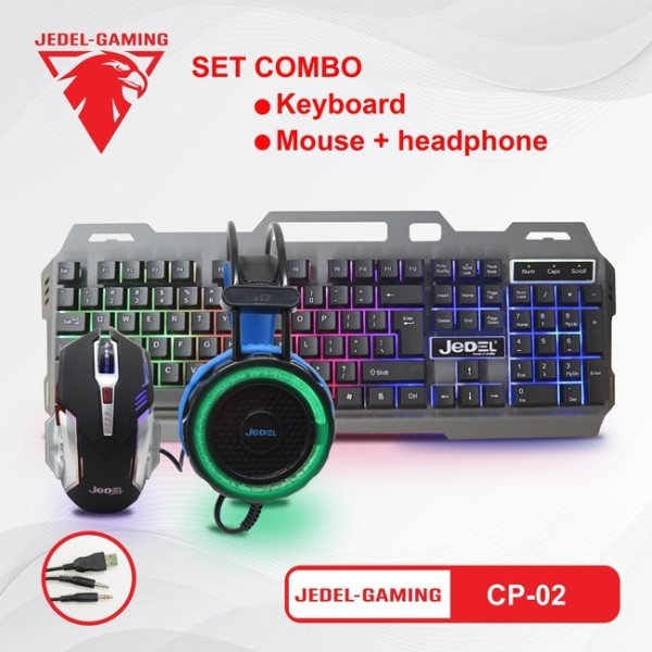 Bộ combo bàn phím LED + MOuse + Head phone Jidel CP-02 