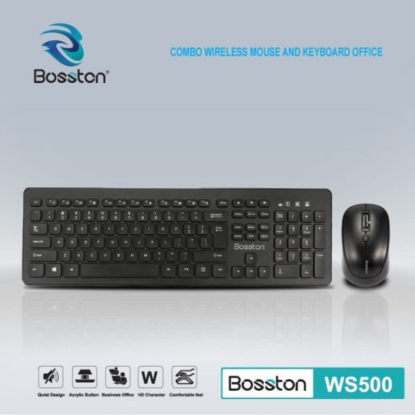 Bộ combo wireless bàn phím + mouse Bosston WS500 cho văn phòng 