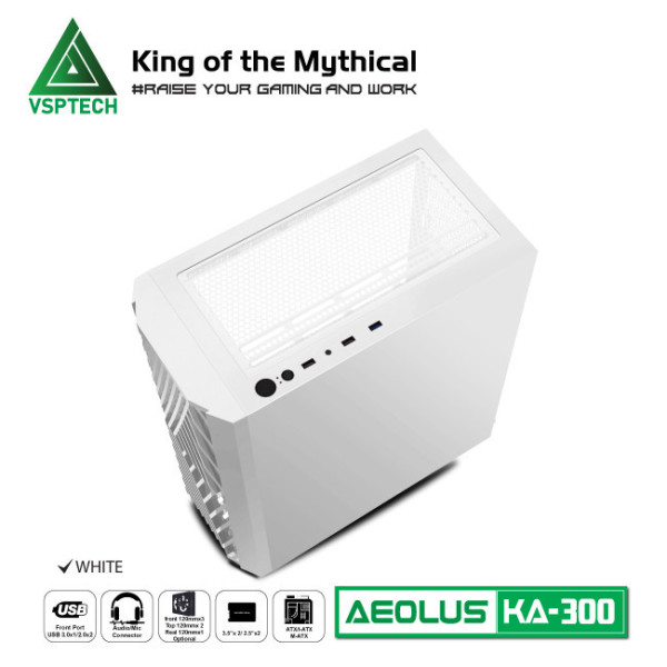 Vỏ Case Máy Tính Gaming VSPTECH KA300 - Trắng