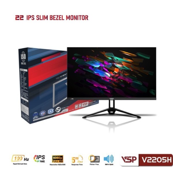 Màn hình VSP V2205H (22inch/FHD/IPS/100Hz/5ms/Loa) - Đen