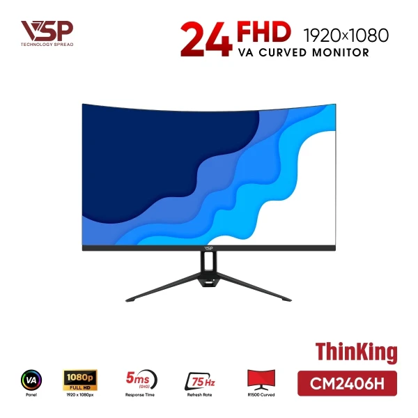 Màn Hình VSP CM2406H Black (24 inch / VA / FHD / 75Hz / 5ms)