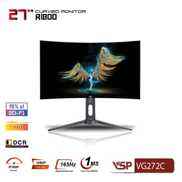 Màn hình cong VSP VG272C (27inch / VA / FHD / 165Hz / 1ms / FreeSync)