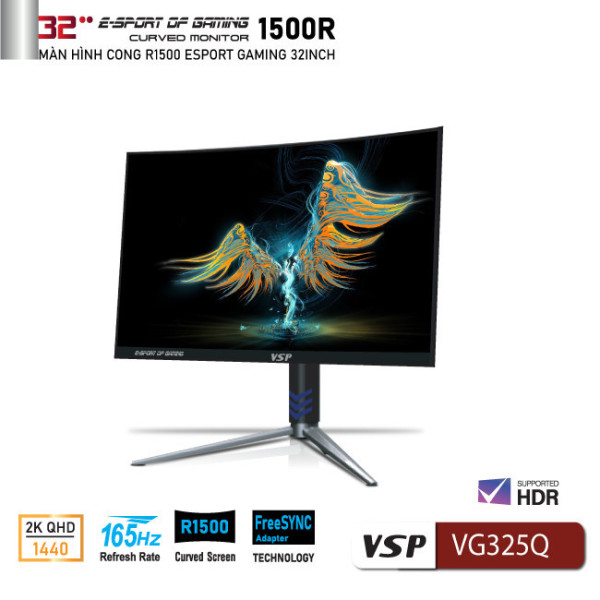 Màn hình cong ESport Gaming VSP VG325Q (32inch / 2K / VA / 165Hz / FreeSync)