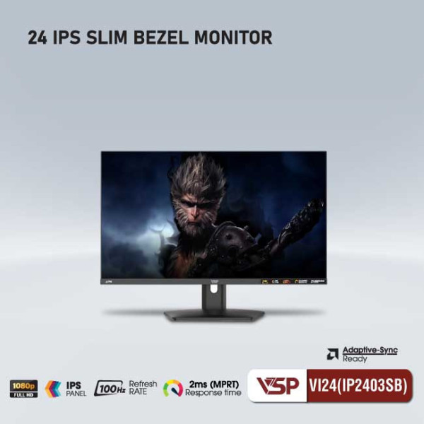 Màn hình VSP ThinKing VI24 (IP2403SB) ( 24inch / IPS / FHD / 100Hz / 2ms / Freesync / Đen)