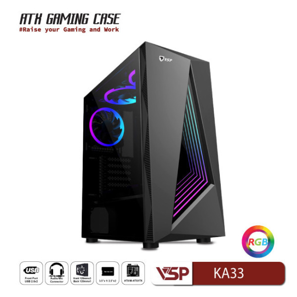 Vỏ Case Máy Tính VSP Gaming KA33 - Đen