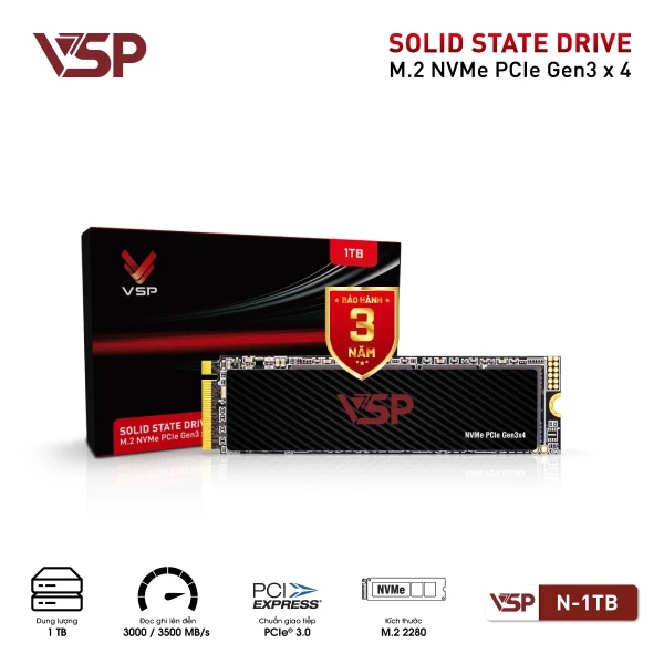 Ổ Cứng SSD VSP NVMe - PCIe ReV3  N-1TB