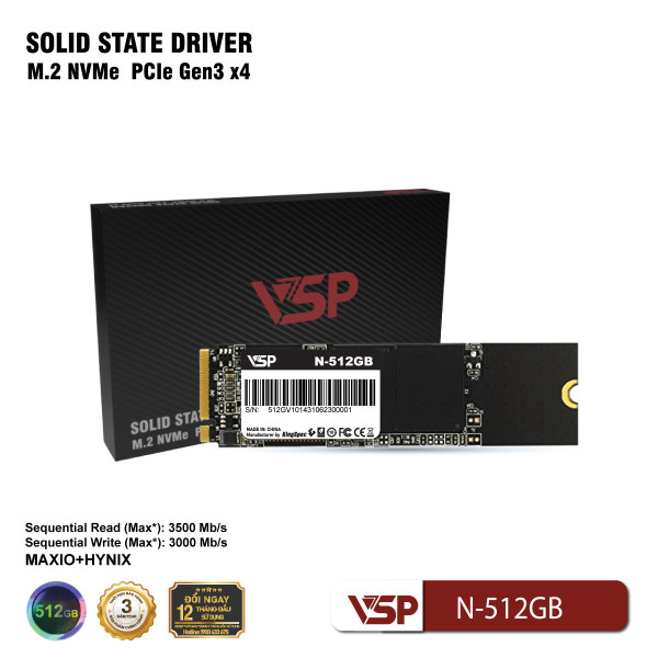 Ổ Cứng SSD VSP NVMe - PCIe ReV3  N-512GB