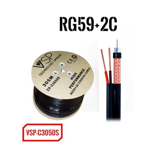 CÁP CAMERA 300M VSP C3050S RG59+2C CÓ NGUỒN ĐEN 300m
