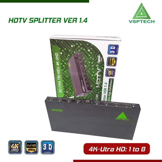 Bộ chia tín hiệu HDMI SPLITTER -4K-Utra HD 1 ra 8 HDMI