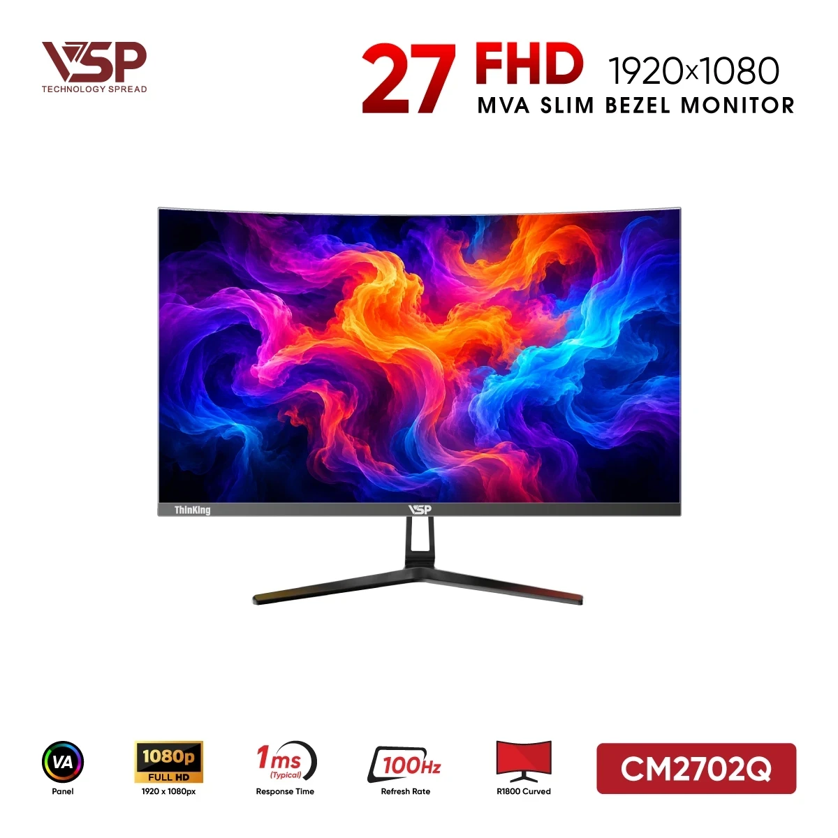 Màn Hình VSP CM2702Q (27 inch / VA / FHD / 100Hz / 1ms)