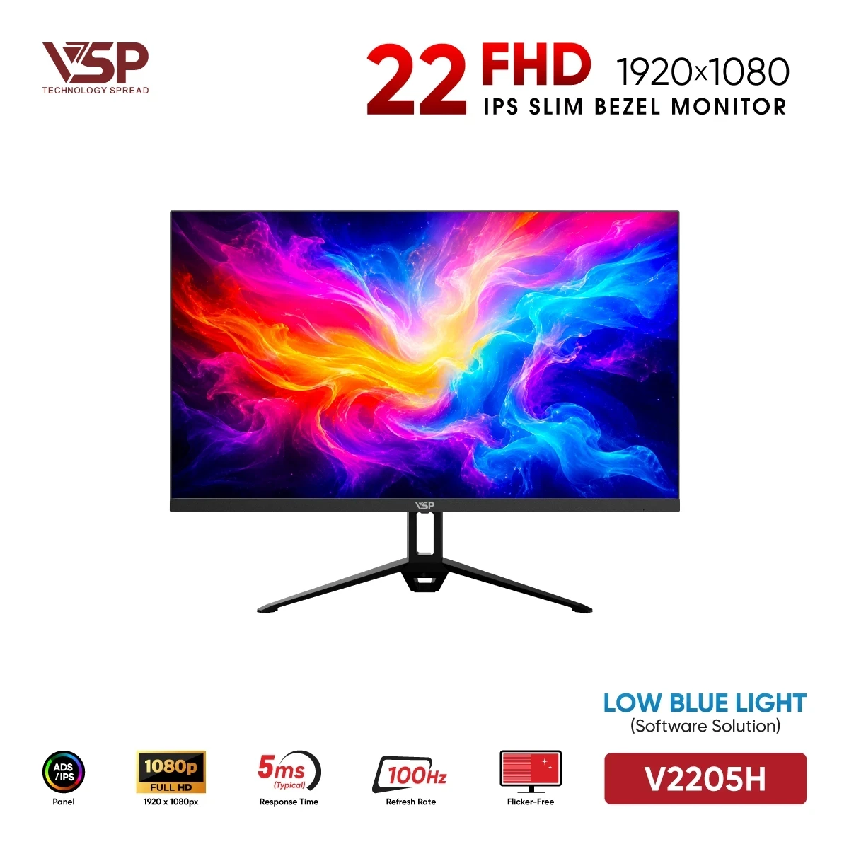 Màn Hình VSP V2205H (22 inch / IPS / FHD / 100Hz / 5ms)
