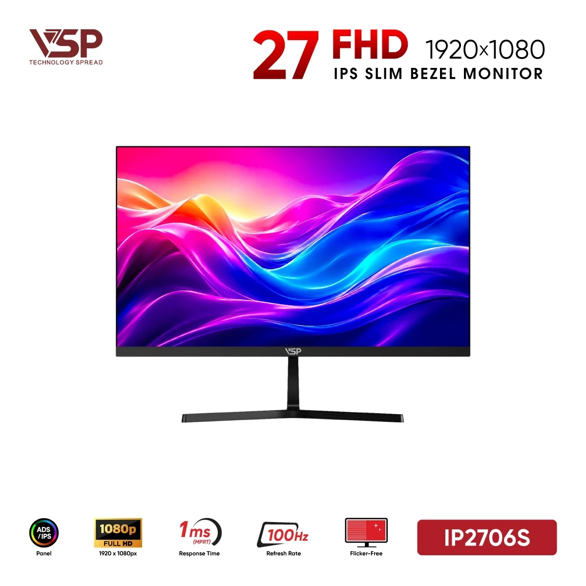 Màn Hình VSP IP2706S (27inch / IPS / FHD / 100Hz / 1ms)