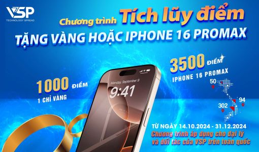 THÔNG BÁO CHƯƠNG TRÌNH TÍCH LUỸ ĐIỂM TẶNG VÀNG VÀ IPHONE 16 PROMAX