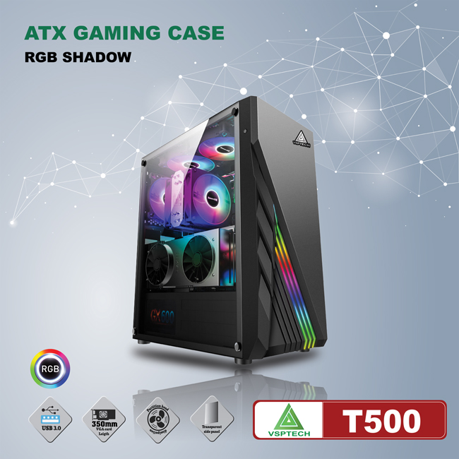 Vỏ Case Máy Tính VSPTECH ATX Gaming T500