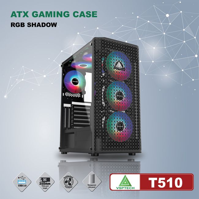Vỏ Case Máy Tính VSPTECH ATX Gaming T510