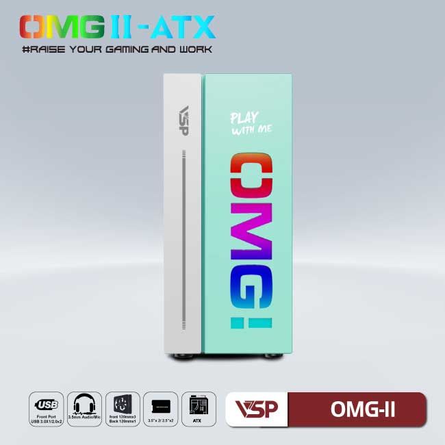Vỏ Case Máy Tính VSP LED Gaming OMG-II ATX - Xanh