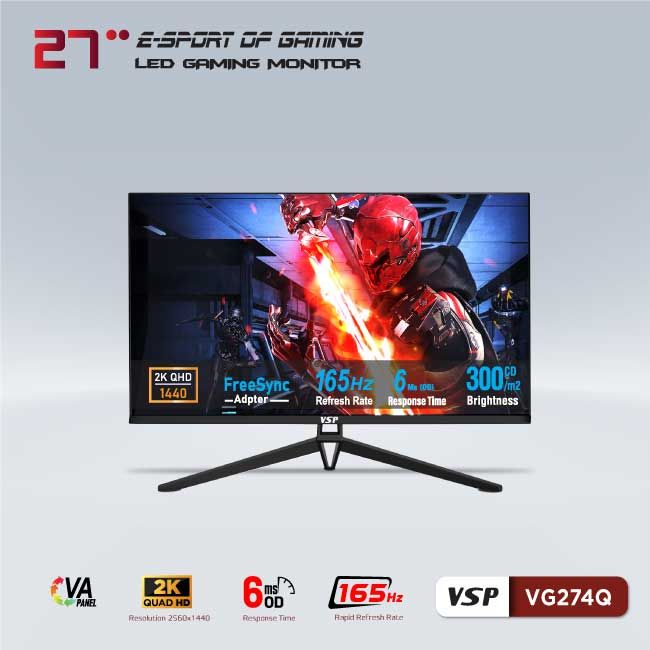 Màn hình phẳng  VSP 27inch 2K eSport Gaming VG274Q