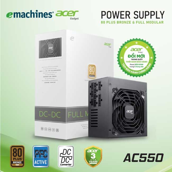 Bộ nguồn 80 Plus Bronze emachines Acer gadget AC550 FR