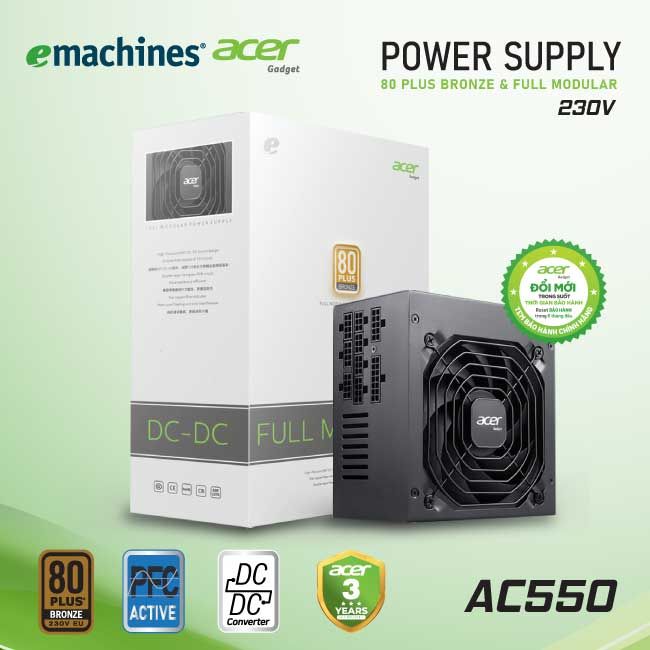 Bộ nguồn 80 Plus Bronze emachines Acer AC550 - 230V