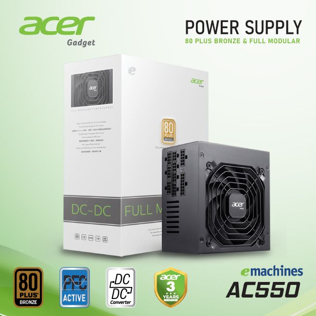 Bộ nguồn 80 Plus Bronze Acer AC550