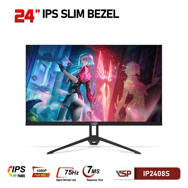Màn hình VSP IPS Thinking 24inch tràn viền IP2408S - 75Hz