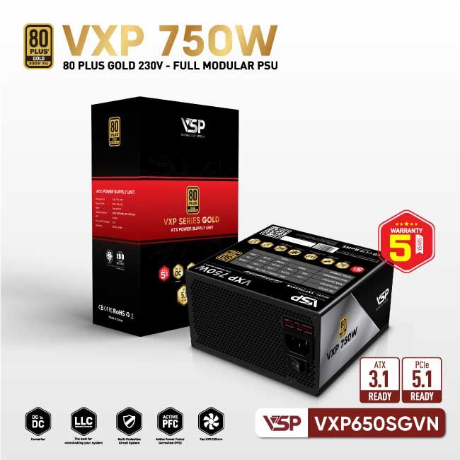 Bộ nguồn VSP VXP750SGVN - 80 Plus Gold - 750W