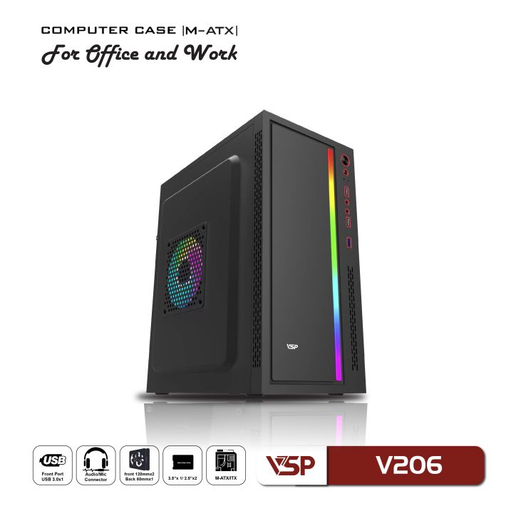 Vỏ Case Máy Tính VSP V206 - Đen