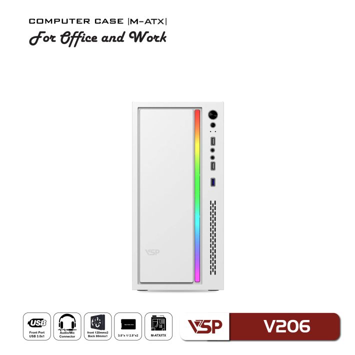 Vỏ Case Máy Tính VSP V206 - Trắng