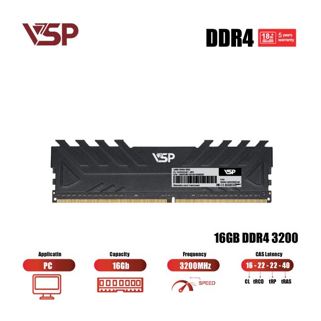 Ram PC VSP DDR4 16Gb - 3200MHz