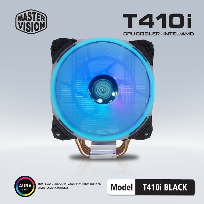 Quạt tản nhiệt CPU Masster  Vision T410i - Led RGB - Đen