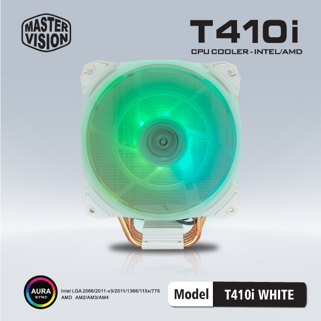 Quạt tản nhiệt CPU Masster  Vision T410i - Led RGB - Trắng