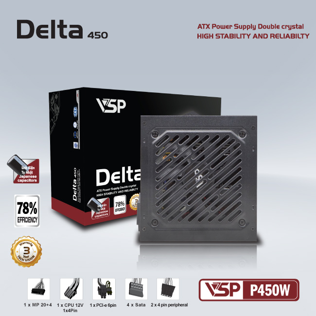 Bộ nguồn VSP Delta P450W