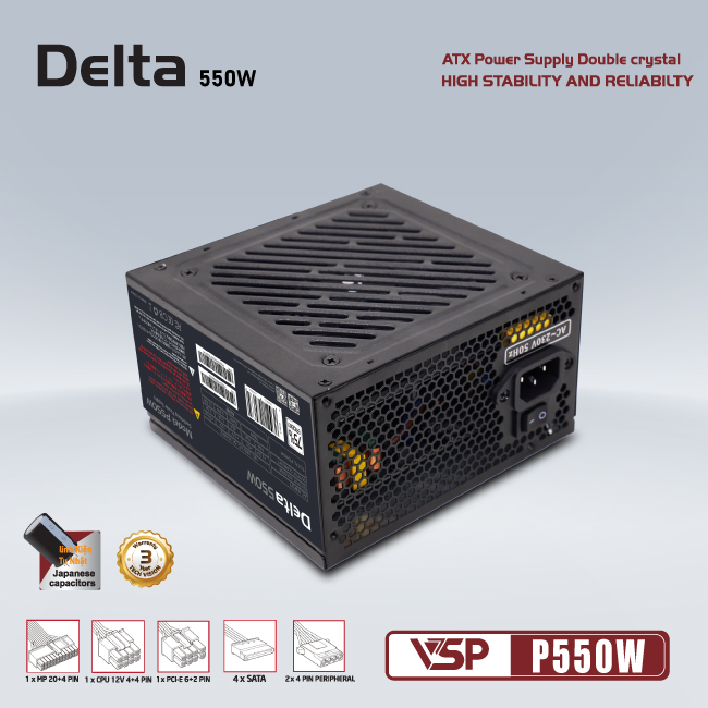 Bộ nguồn VSP Delta P550W