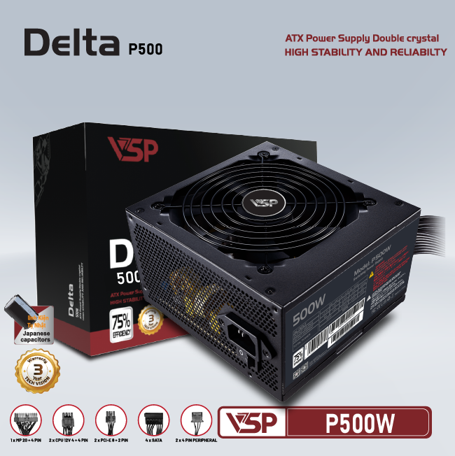 Bộ nguồn công suất thực VSP Delta P500W