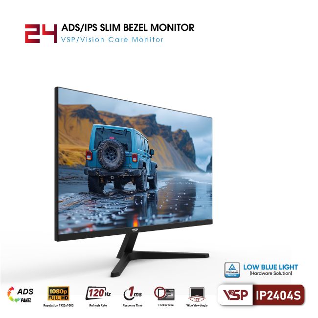 Màn hình VSP ADS/IPS 24inch tràn viền IP2404S - Đen