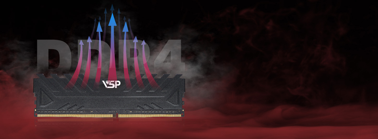 desktop udimm memory ram ddr4  heatsink black pc