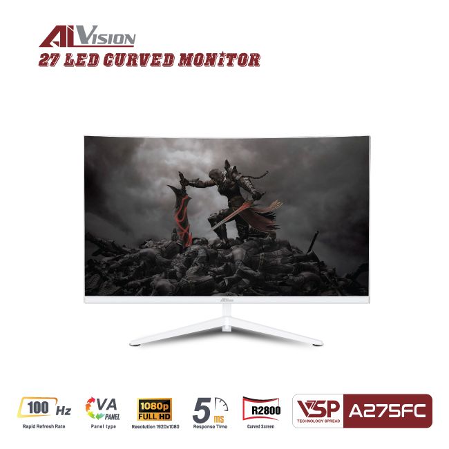 Màn hình cong AiVision A275FC (27inch | FHD | VA | 100Hz | 5ms) - White