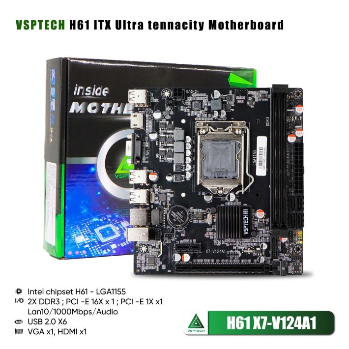 BO MẠCH CHỦ| MAINBOARD VSPTECH H61 X7-V124A1