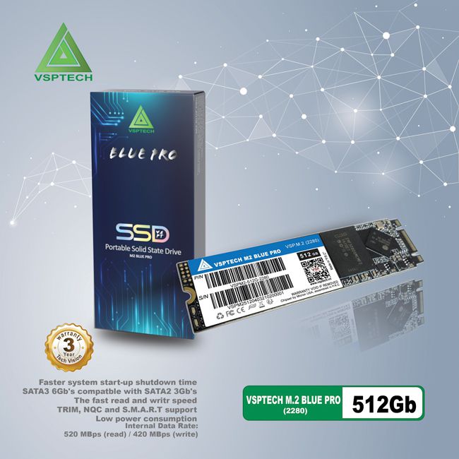 Ổ cứng SSD VSPTECH BLUE PRO M.2 (2280)  512Gb