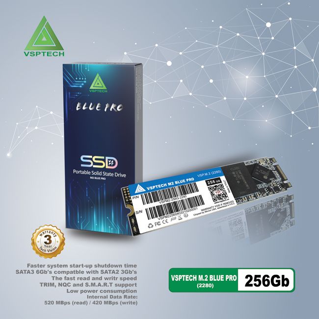 Ổ cứng SSD VSPTECH BLUE PRO M.2 (2280) 256Gb