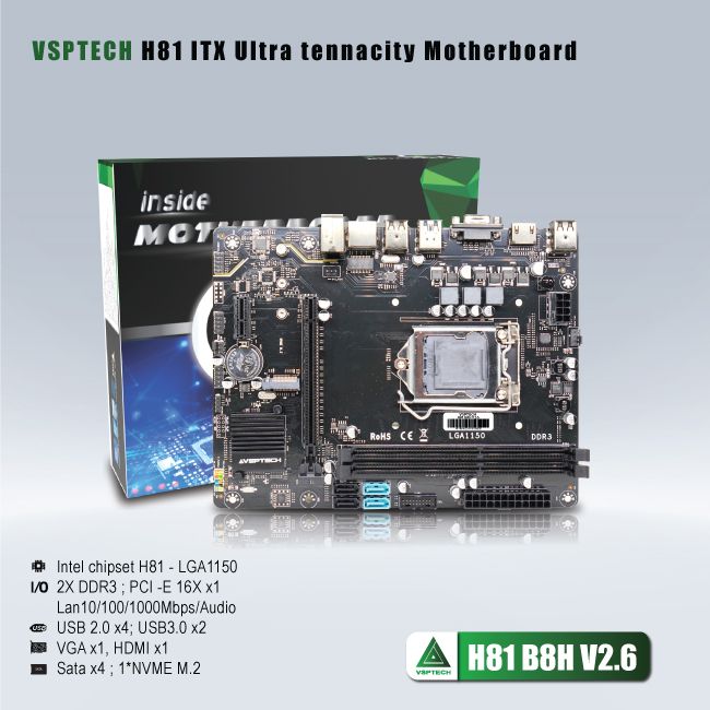 BO MẠCH CHỦ | MAINBOARD VSPTECH H81 B8HV2.6