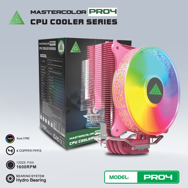 Quạt tản nhiệt CPU VSPTECH PRO4 - Hồng