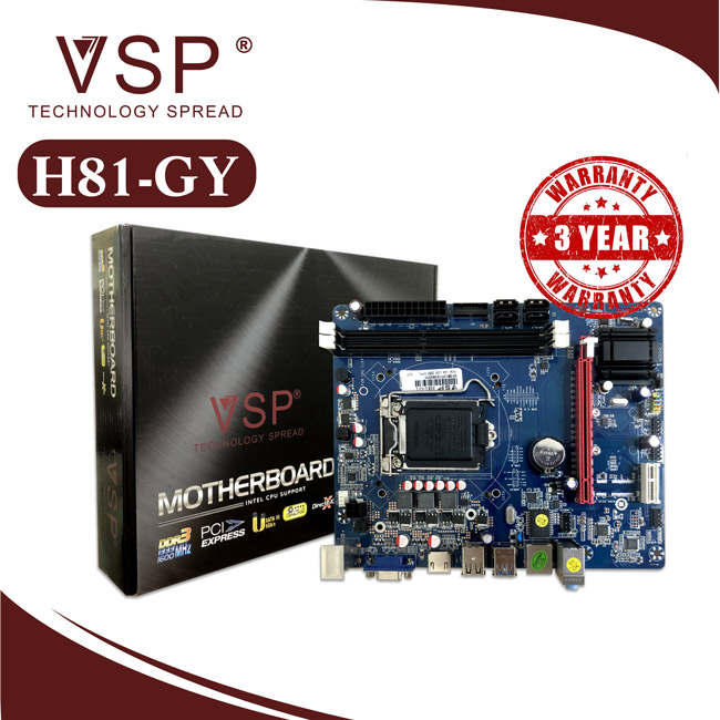 Mainboard Chính Hãng VSP H81 GY – Bảo Hành 3 Năm