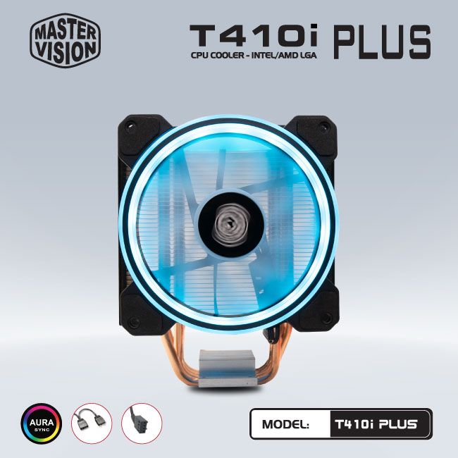 Quạt tản nhiệt CPU Masster Vision T410i PLUS Led ARGB - Đen