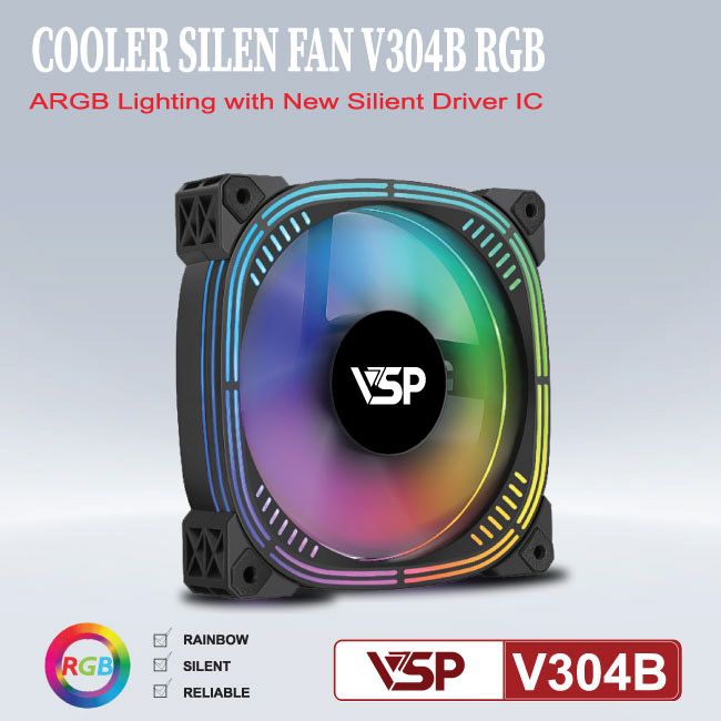 Quạt tản nhiệt VSP LED RGB V304B
