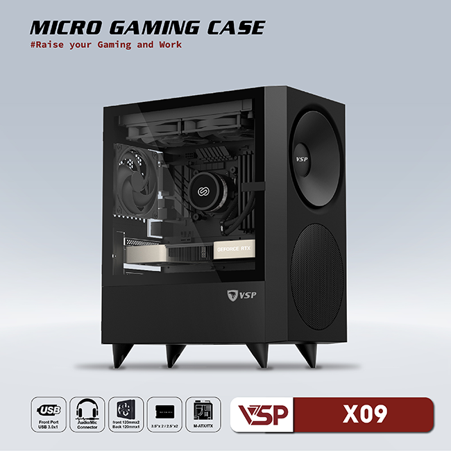 Vỏ Case Máy Tính VSP Micro Gaming X09 - Đen