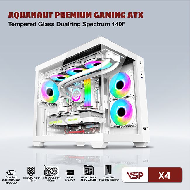 Vỏ Case Máy Tính Gaming Aquanaut X4 - Trắng 