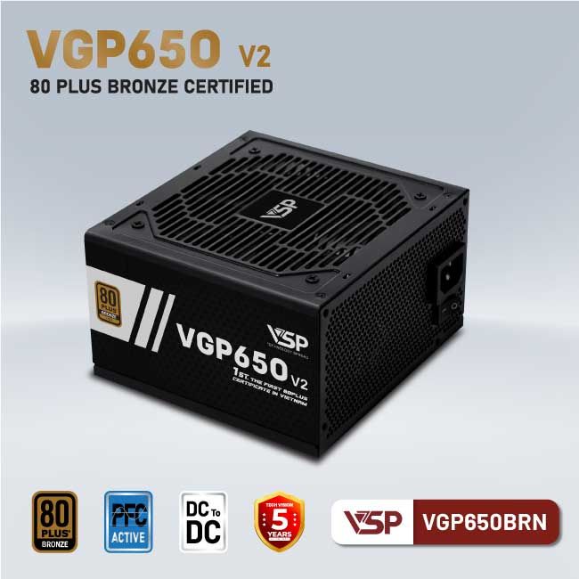 BỘ NGUỒN VSP VGP650BRN V2 - 80PLUS BRONZE - 650W 